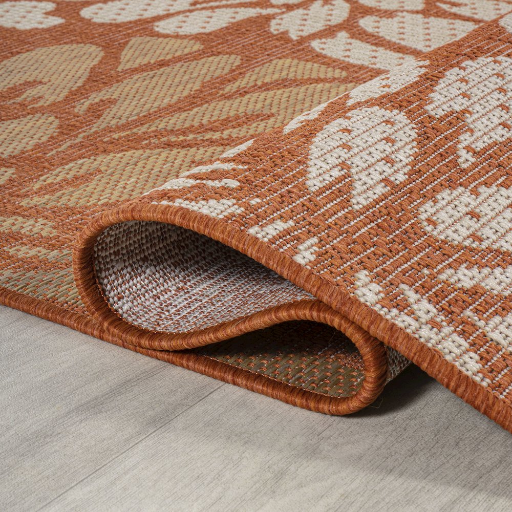 Zinnia Modern Floral Textured Weave Indoor/Outdoor Area Rug. Picture 13