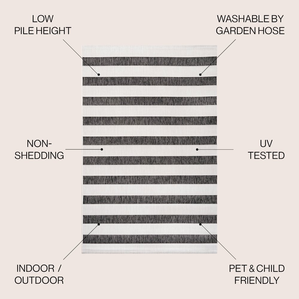 Aveiro Wide StripeIndoor/Outdoor  Rug. Picture 4