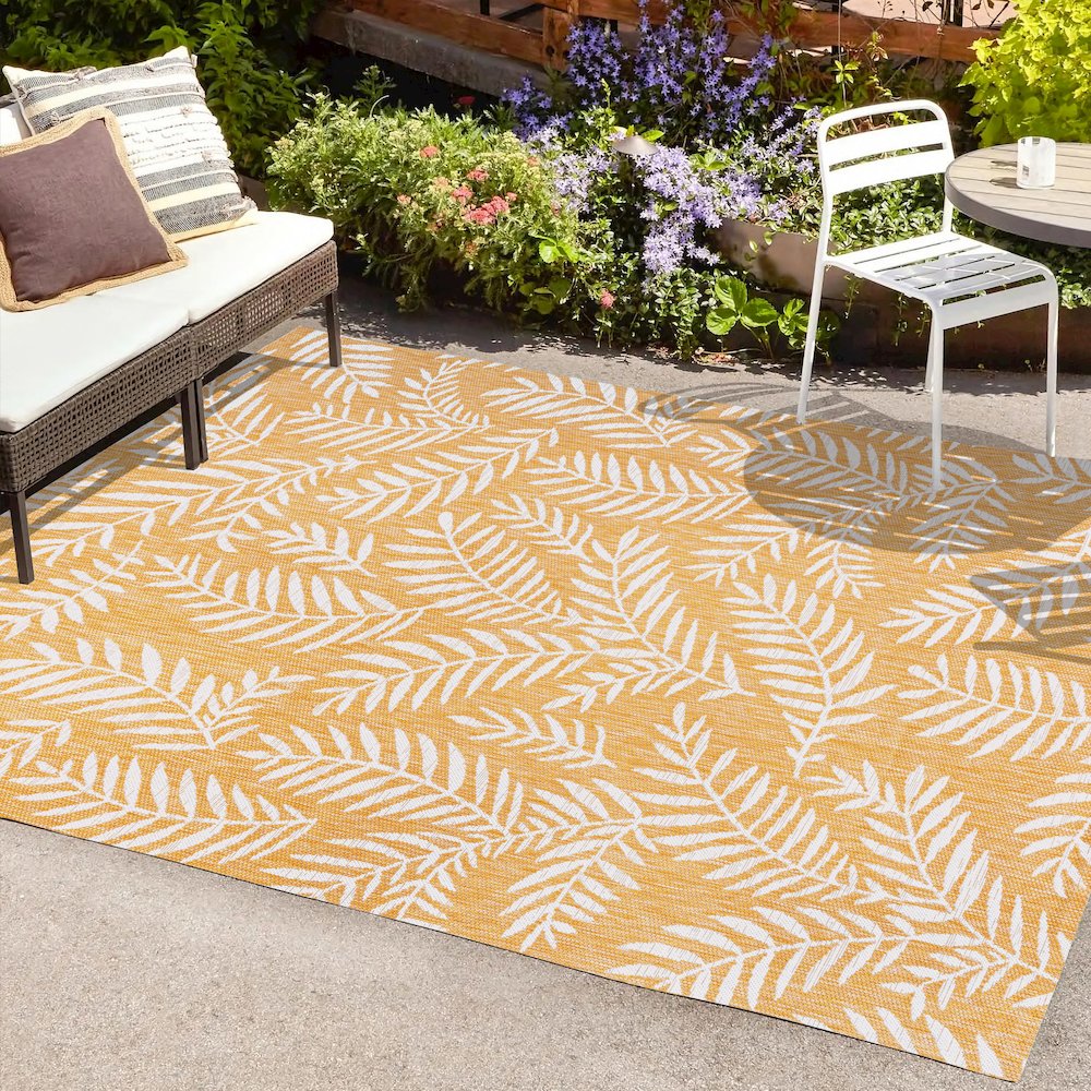 Nevis Palm Frond Indoor/Outdoor Area Rug. Picture 6