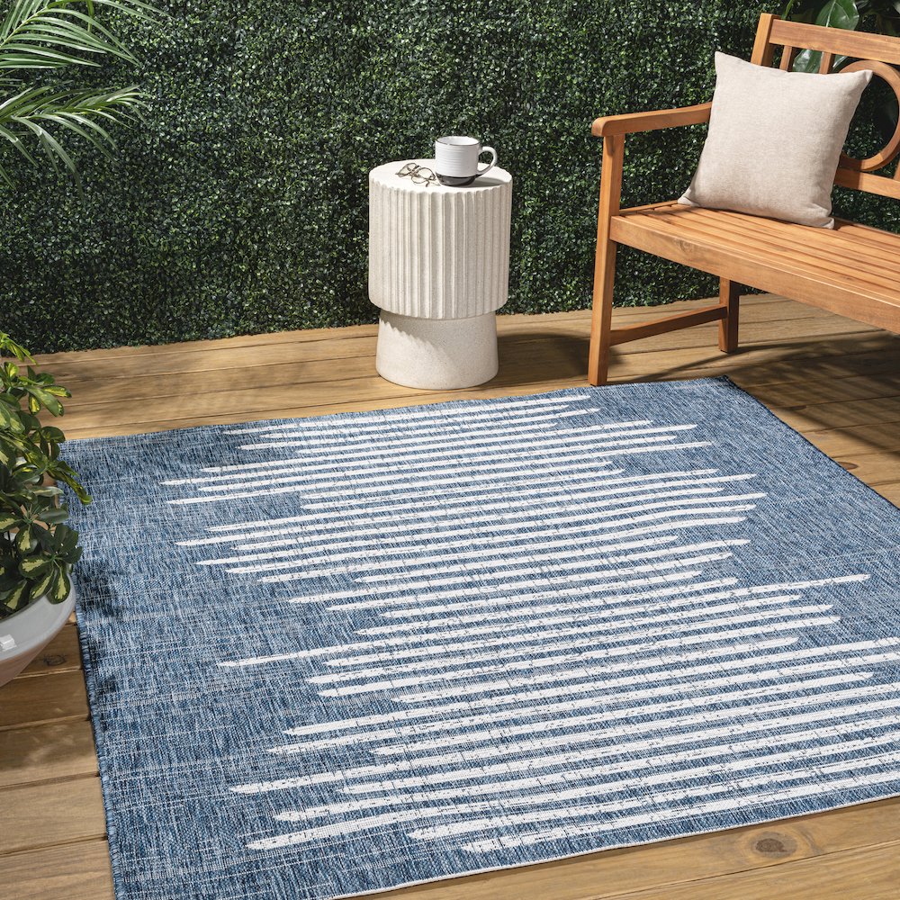 Zolak Berber Stripe Geometric  Indoor/Outdoor  Rug. Picture 1