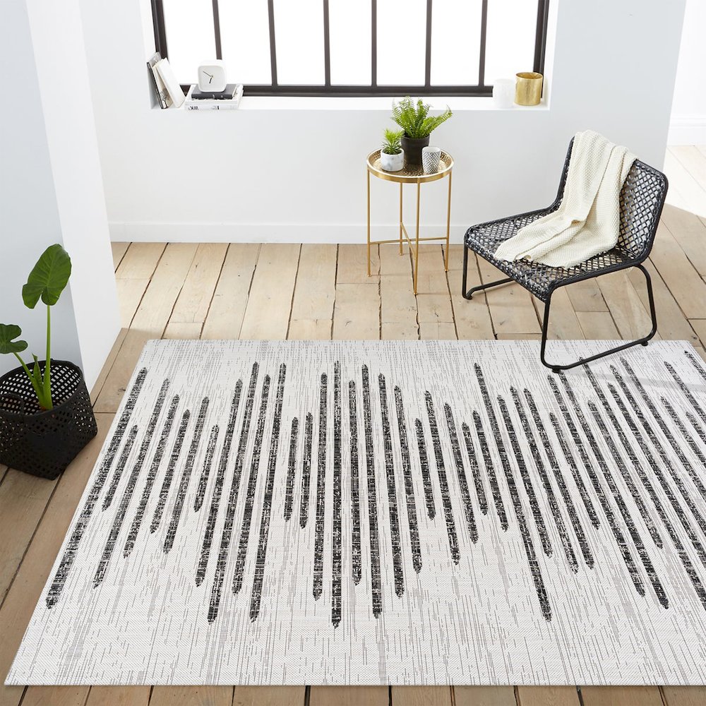 Zolak Berber Stripe Geometric Indoor/Outdoor Area Rug. Picture 16