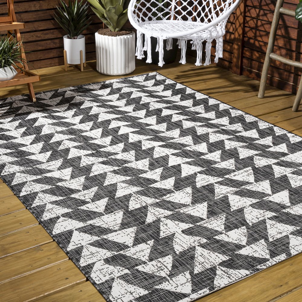 Andratx Modern Tribal Geometric Indoor/Outdoor Area Rug. Picture 7
