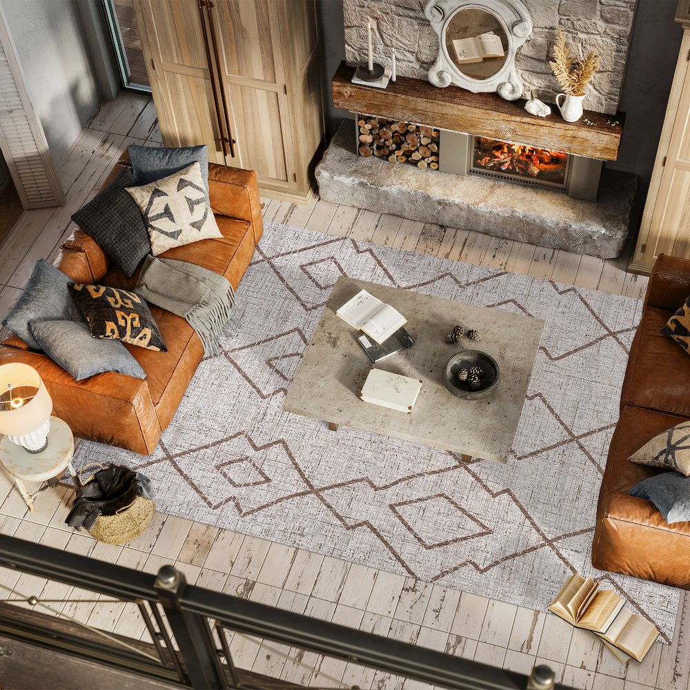 Carwa Tribal Diamond Trellis Indoor/Outdoor Area Rug. Picture 5