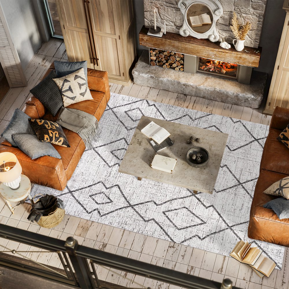 Carwa Tribal Diamond Trellis Indoor/Outdoor Area Rug. Picture 5