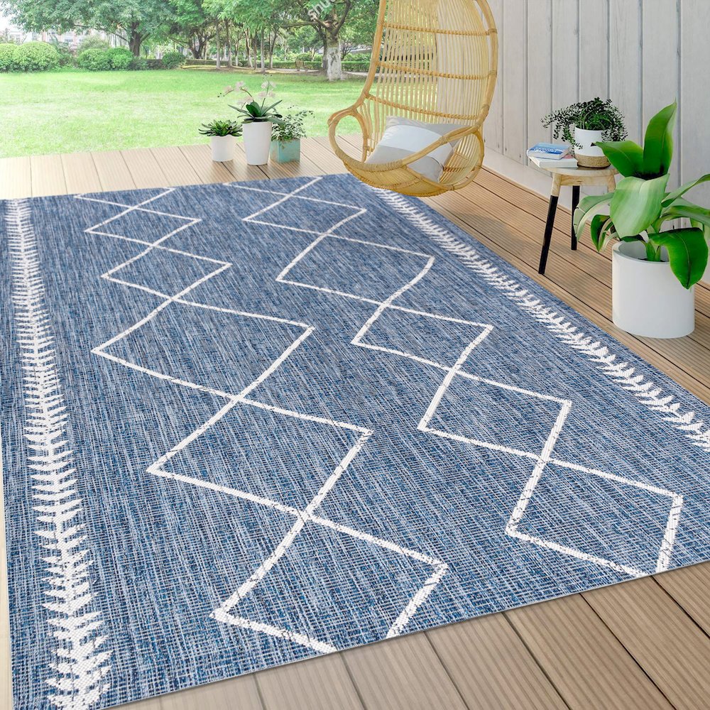 Derya Tribal Diamond Trellis Indoor/Outdoor Area Rug. Picture 6
