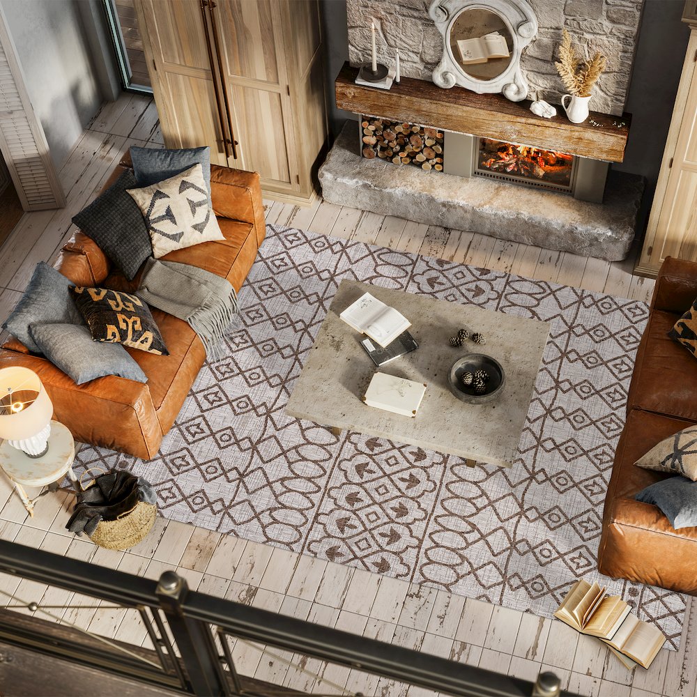 Kafel Tribal Bohemian Indoor/Outdoor Area Rug. Picture 5