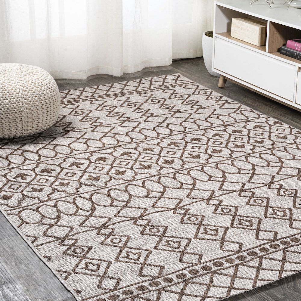 Kafel Tribal Bohemian Indoor/Outdoor Area Rug. Picture 2