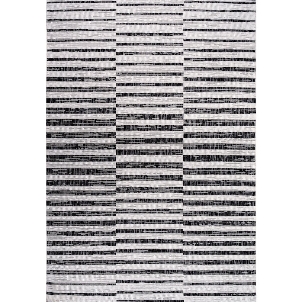 Sukie Modern Offset Stripe Indoor/Outdoor Area Rug. Picture 1