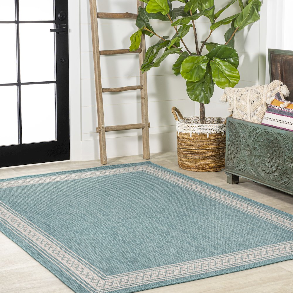 Lucia Classic Diamond Border Indoor/Outdoor Area Rug. Picture 5