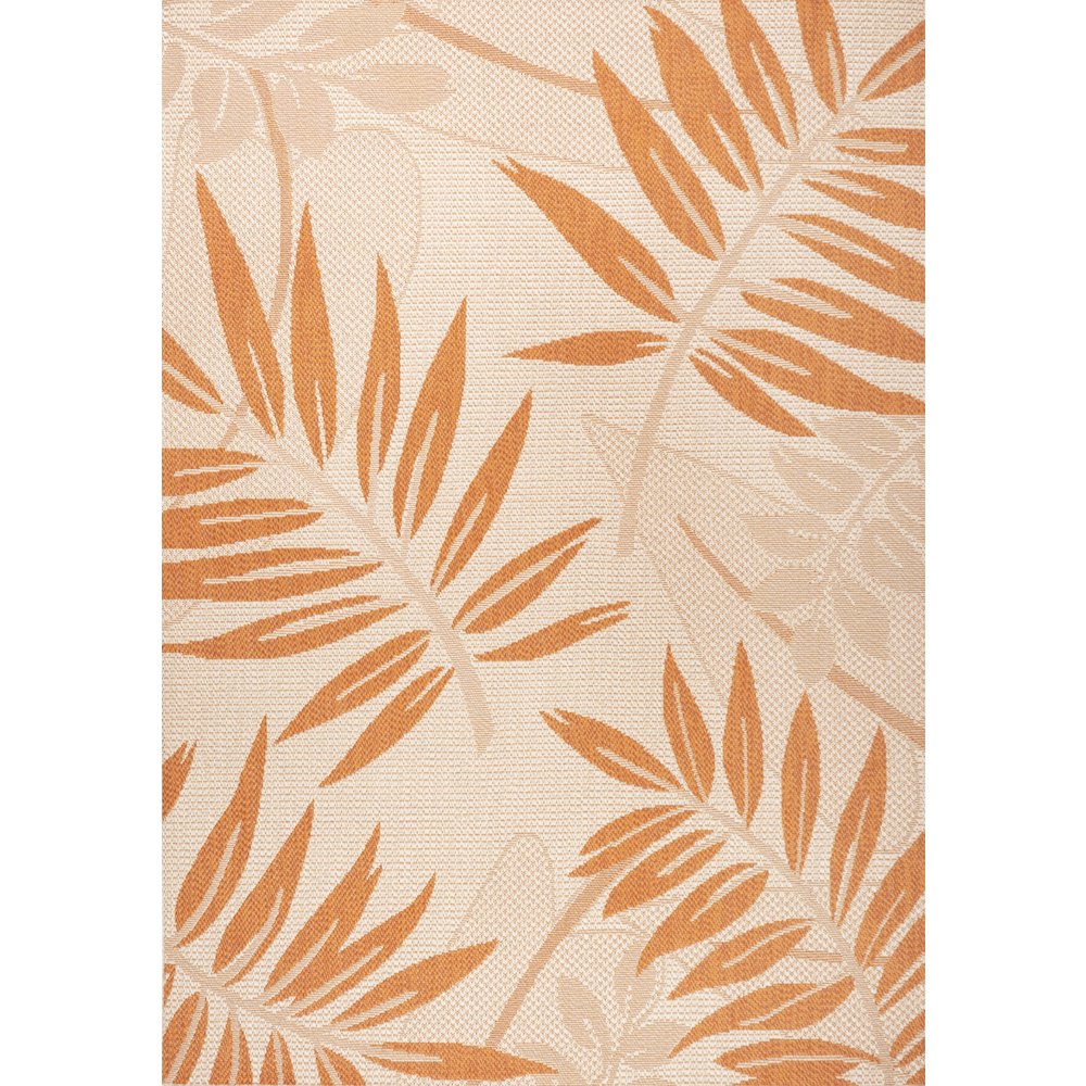Havana Tropical Palm Leaf Indoor/Outdoor Area Rug. Picture 1