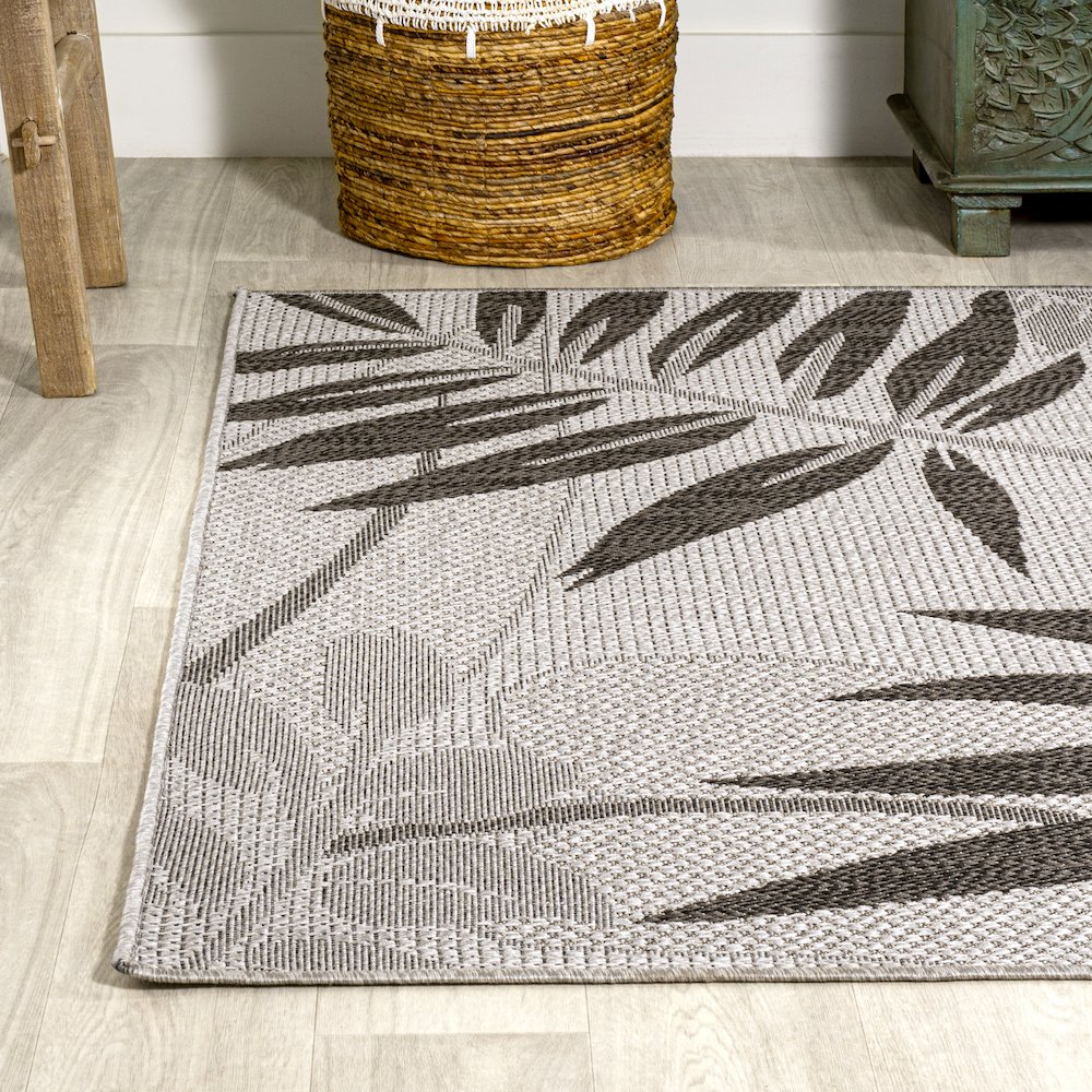 Havana Tropical Palm Leaf Indoor/Outdoor Area Rug. Picture 3