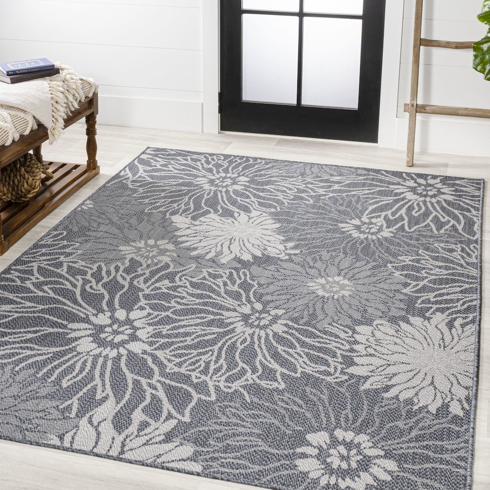 Bahamas Modern All Over Floral Indoor/Outdoor Area Rug. Picture 2