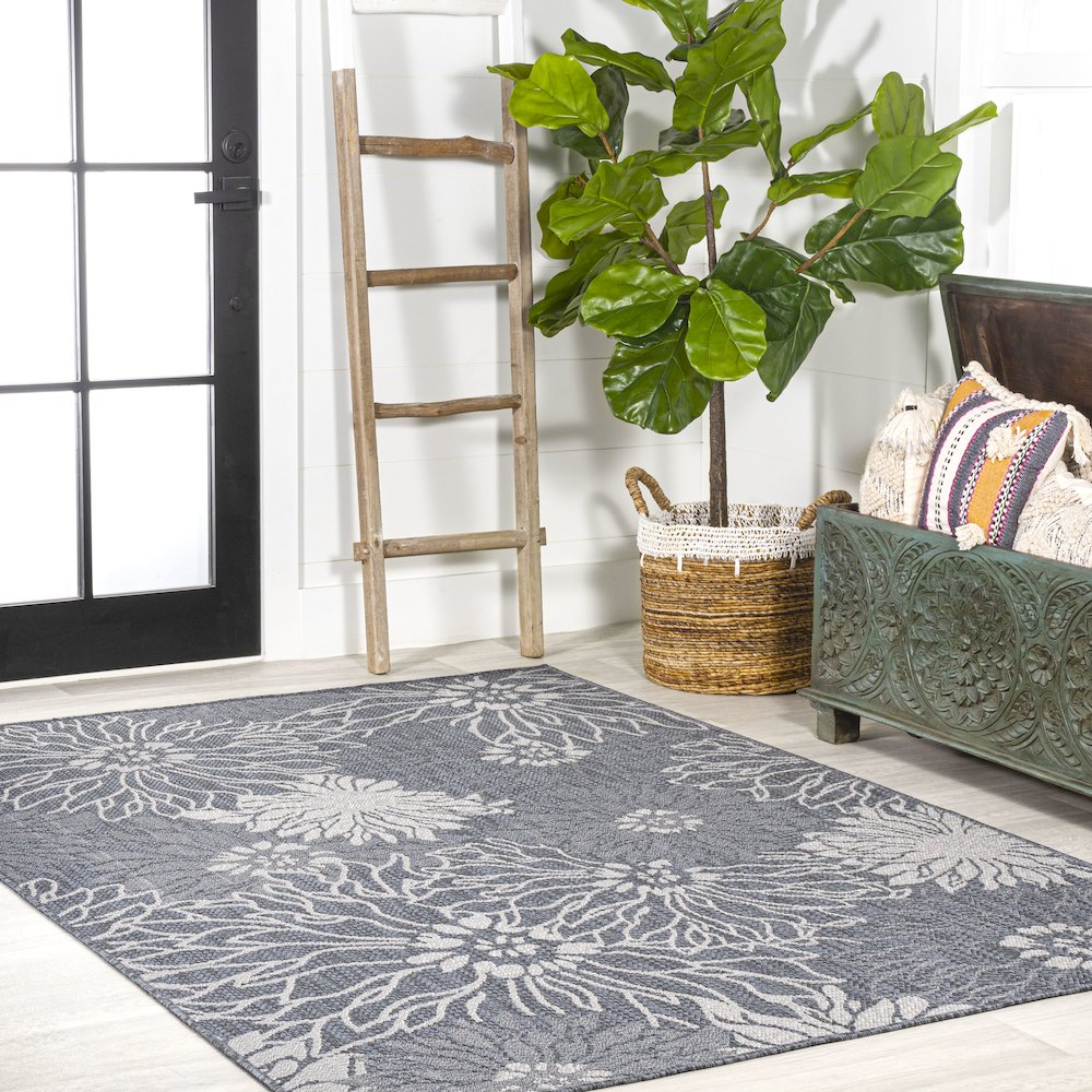 Bahamas Modern All Over Floral Indoor/Outdoor Area Rug. Picture 5