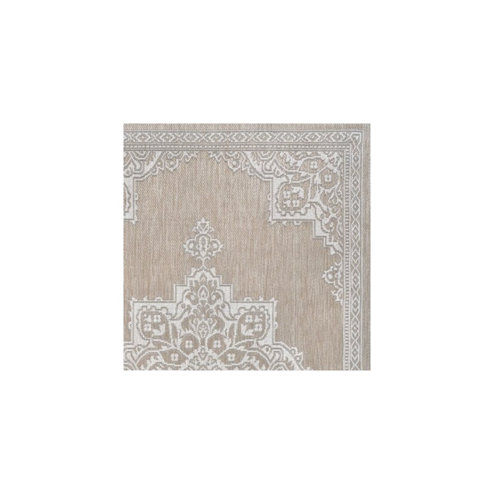 Arden Vintage Casual Medallion Beige/Cream 4 ft. x 6 ft. Indoor/Outdoor Area Rug. Picture 7