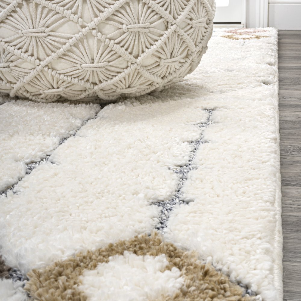 Pia Moroccan Trellis Plush Carved Area Rug. Picture 8
