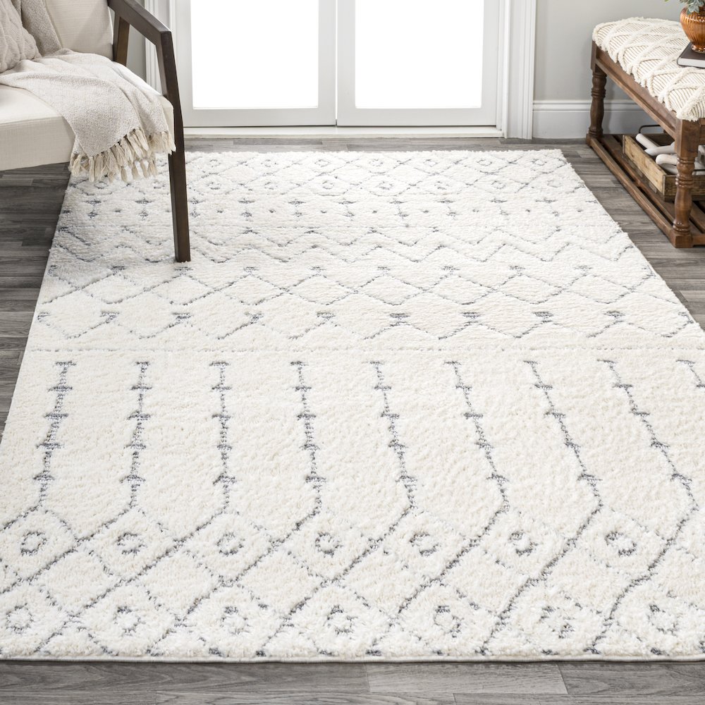 Pia Moroccan Trellis Plush Carved Area Rug. Picture 4