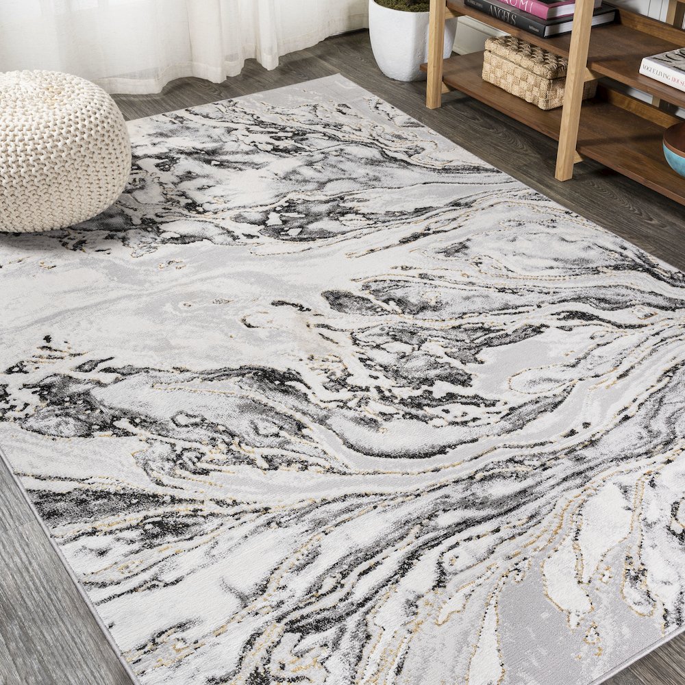 Swirl Marbled Abstract Area Rug. Picture 4