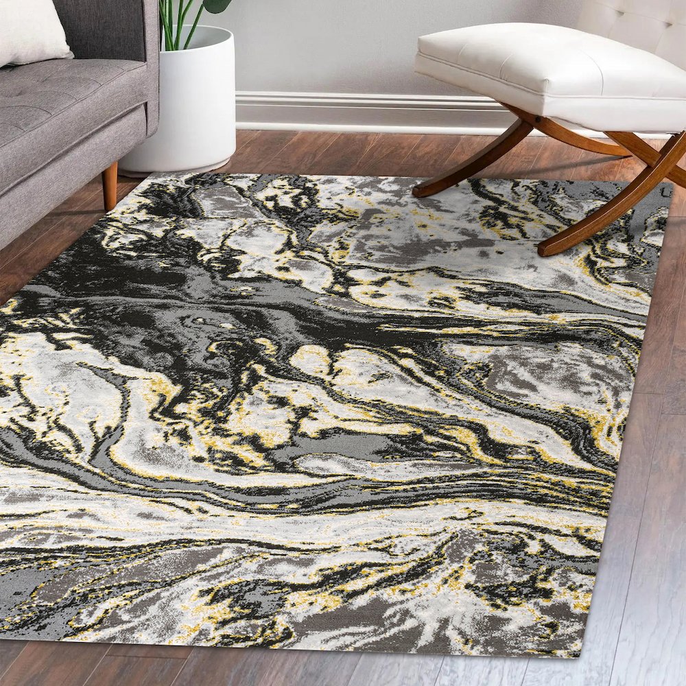 Swirl Marbled Abstract Area Rug. Picture 10