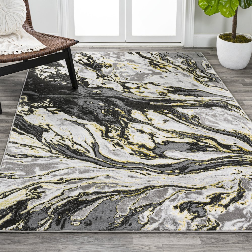 Swirl Marbled Abstract Area Rug. Picture 4