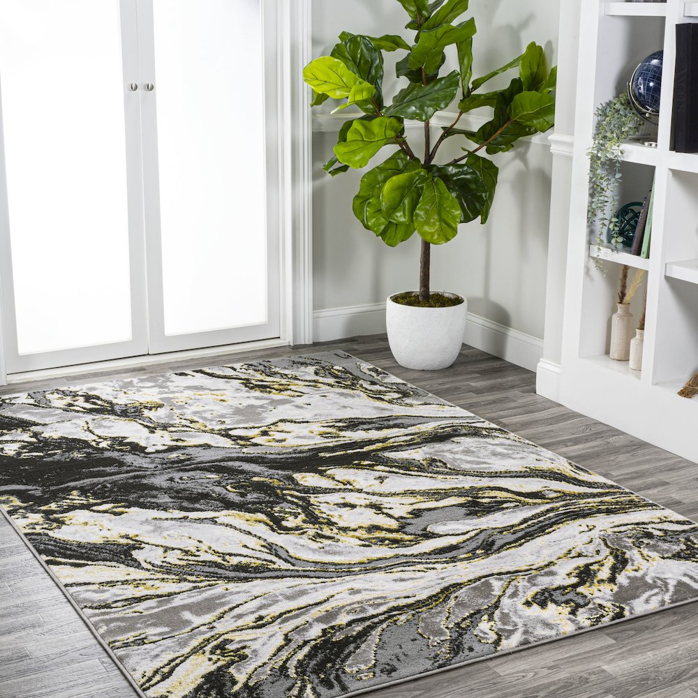 Swirl Marbled Abstract Area Rug. Picture 5