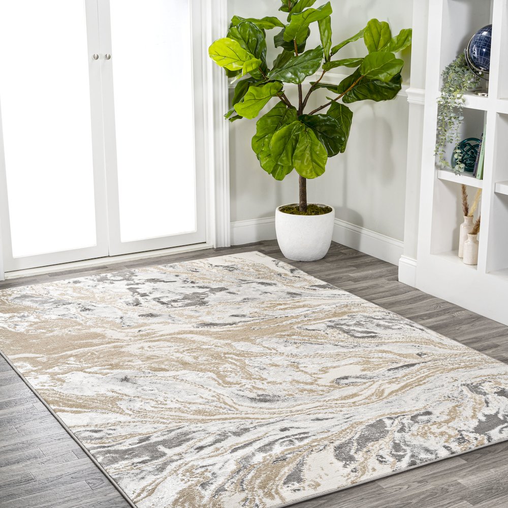 Swirl Marbled Abstract Area Rug. Picture 5