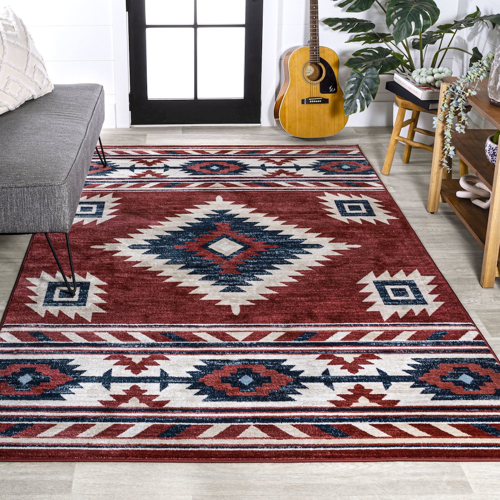 Serape Medallion Southwestern Area Rug. Picture 4