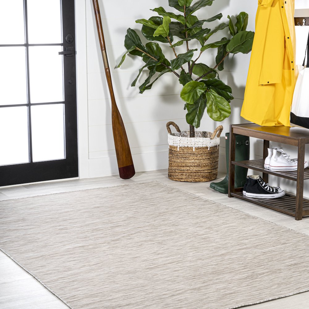 Ethan Modern Flatweave Solid Area Rug. Picture 5