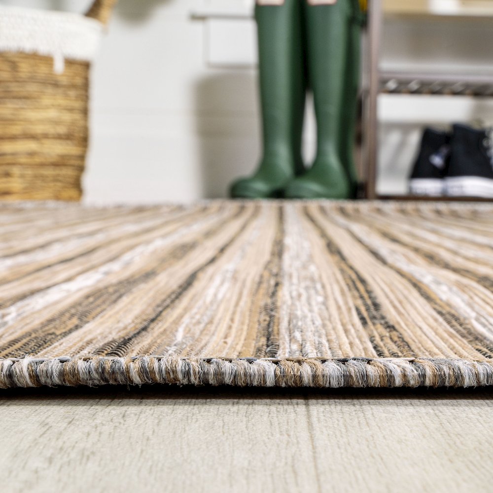 Finn Modern Farmhouse Pinstripe Area Rug. Picture 11