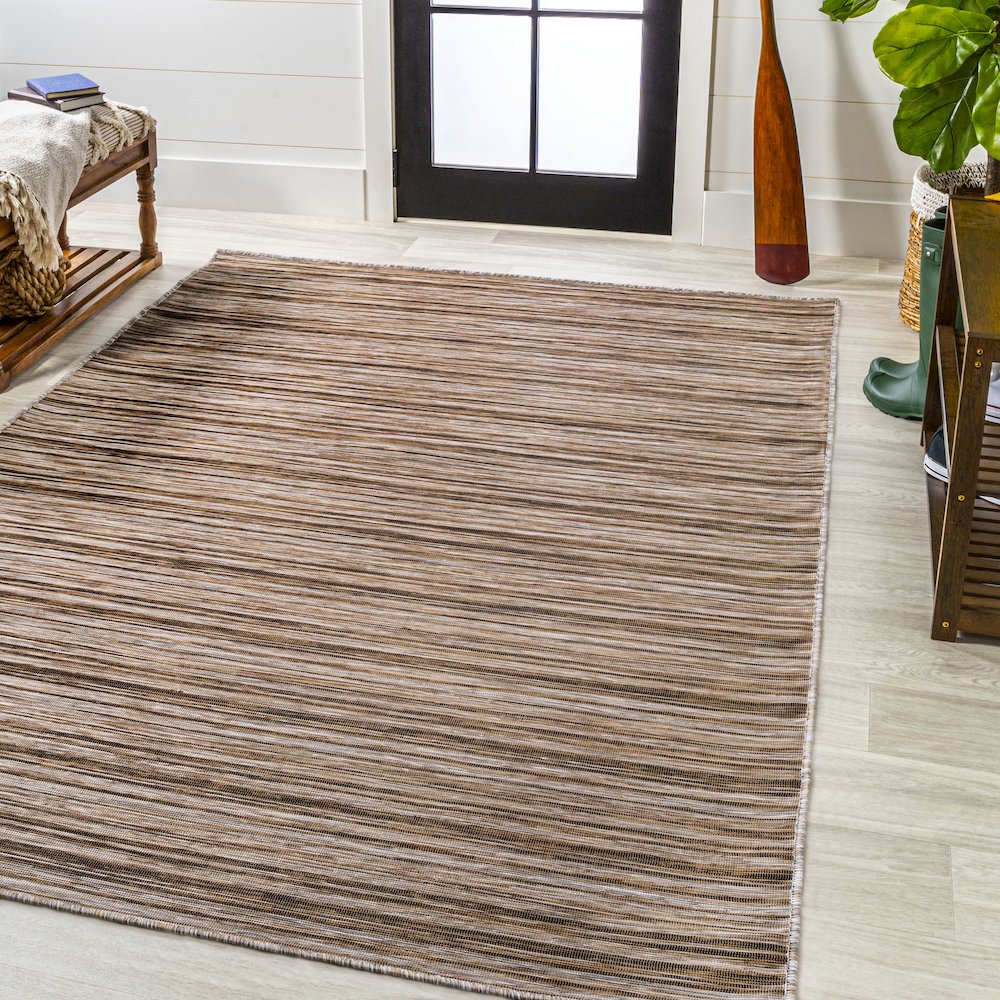 Finn Modern Farmhouse Pinstripe Area Rug. Picture 2