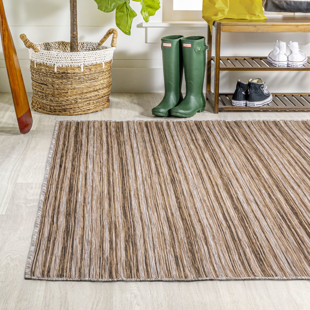 Finn Modern Farmhouse Pinstripe Area Rug. Picture 3
