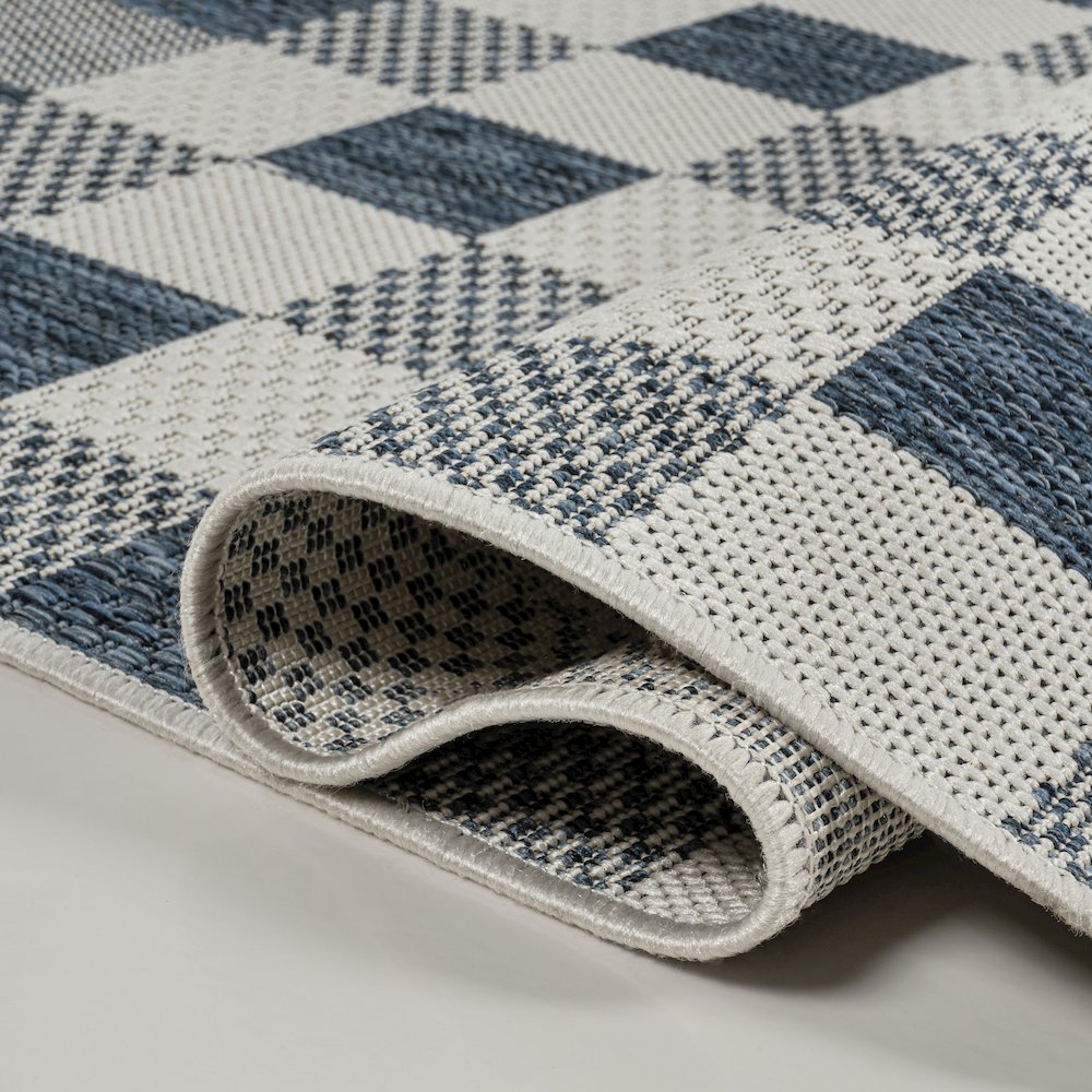 Darcy Traditional Geometric Bold Gingham Indoor/Outdoor Area Rug. Picture 5