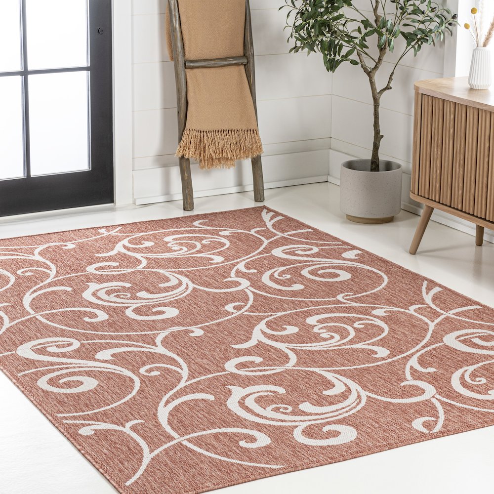 Maribel Traditional Classic All-Over Scroll Indoor/Outdoor Area Rug. Picture 3
