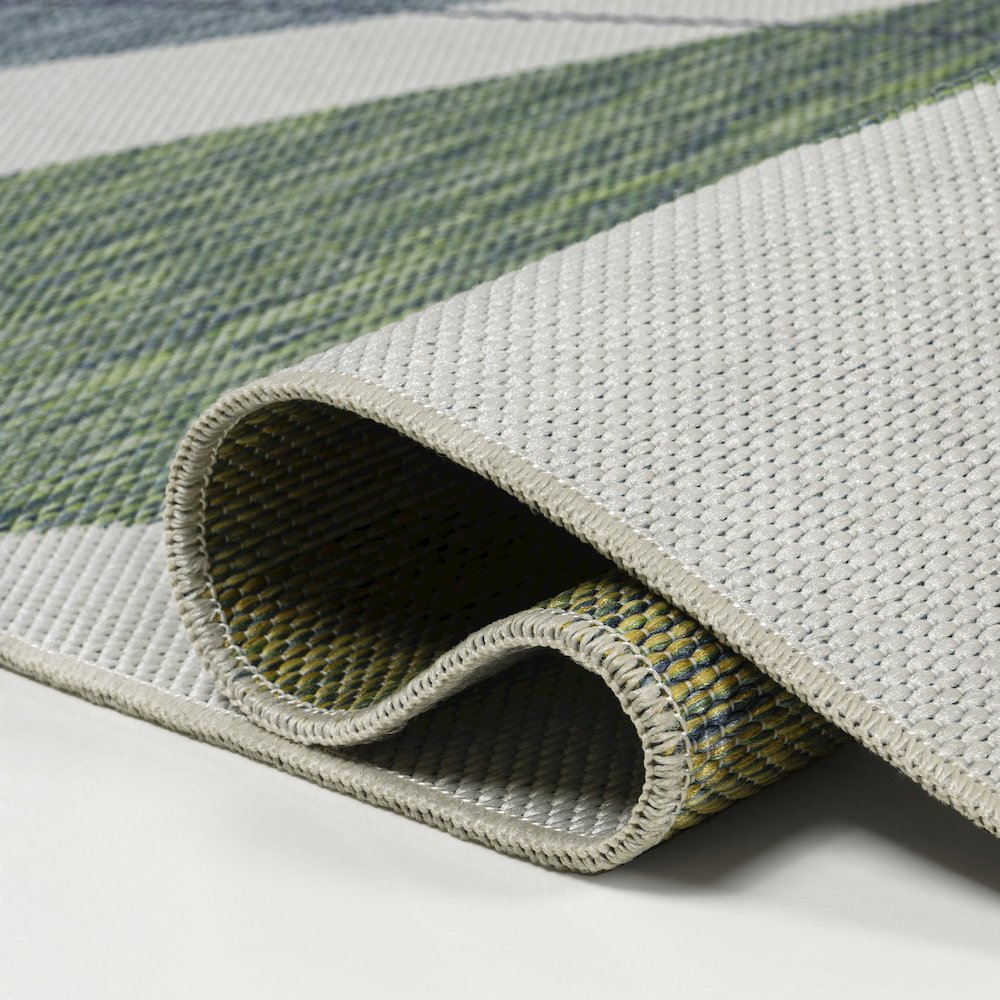 Palm Leaf Green/Cream 5 ft. x 8 ft. Indoor/Outdoor Area Rug. Picture 5