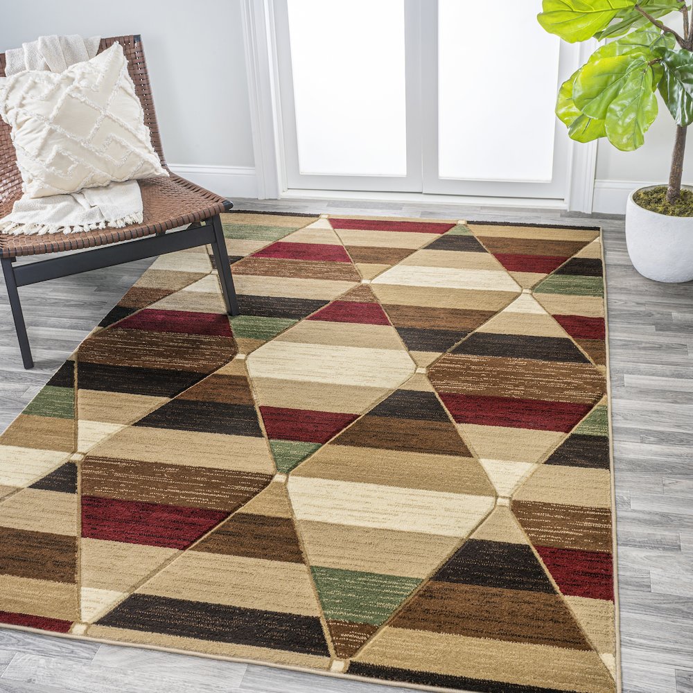 Kehoe Retro Diamonds Geometric Area Rug. Picture 2