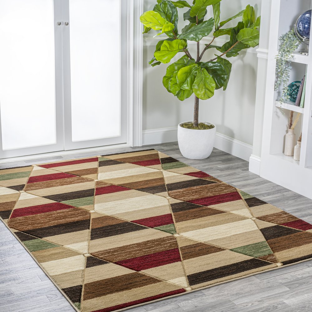 Kehoe Retro Diamonds Geometric Area Rug. Picture 5