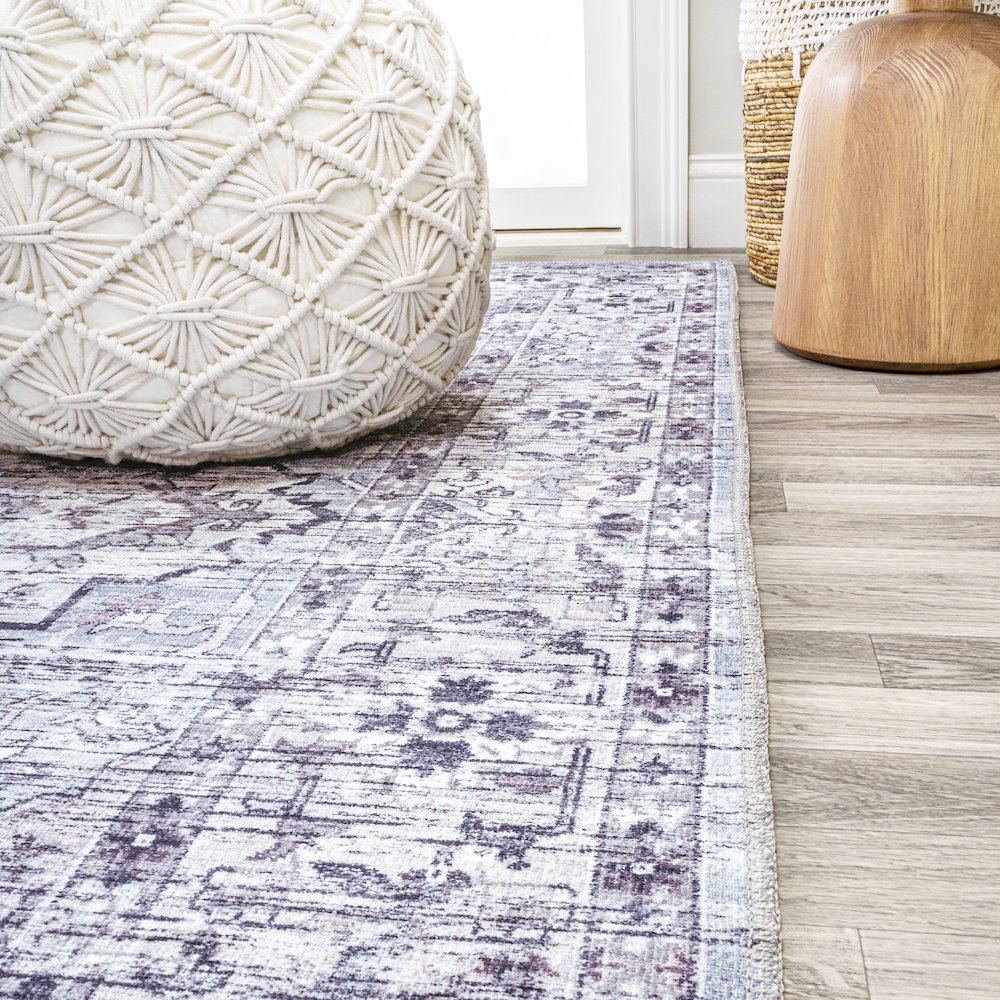 Didim Boho Gray Medallion Washable Indoor/Outdoor Area Rug. Picture 8