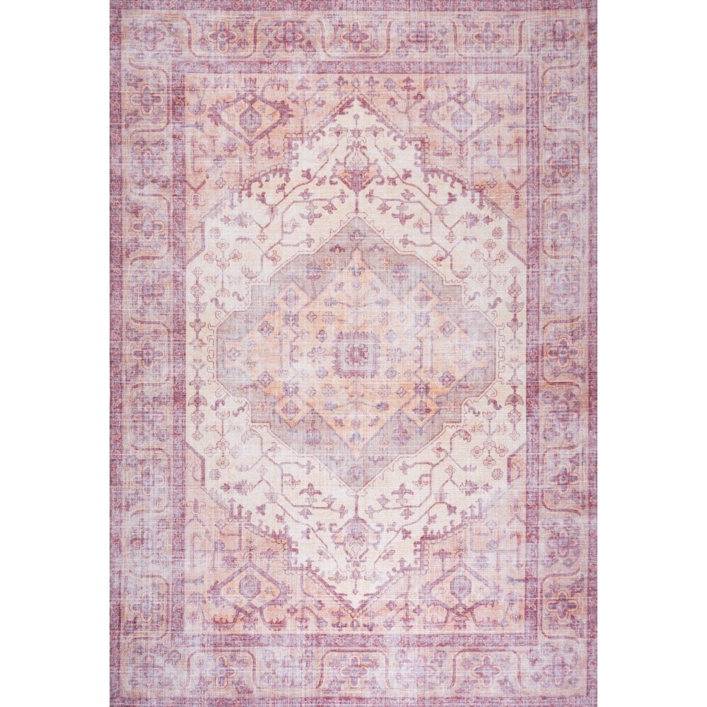 Alacati Ogee Medallion Washable Indoor/Outdoor Area Rug. Picture 1