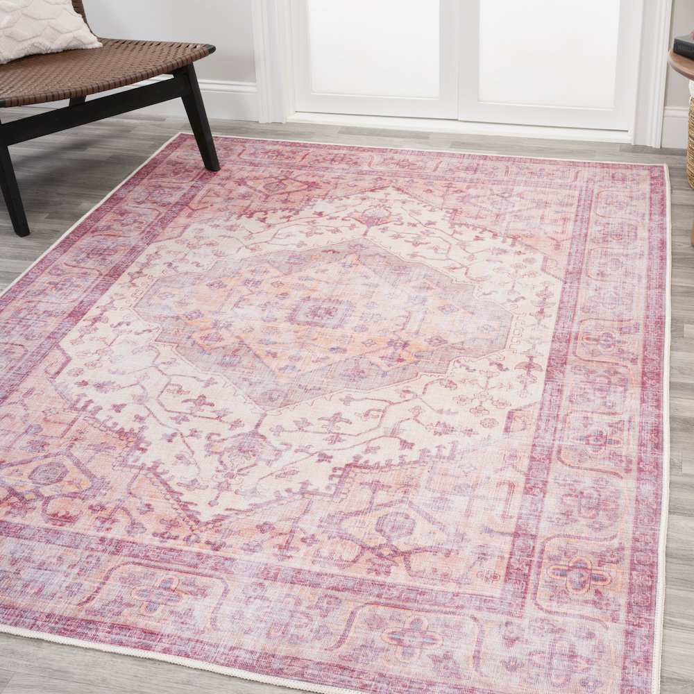 Alacati Ogee Medallion Washable Indoor/Outdoor Area Rug. Picture 2