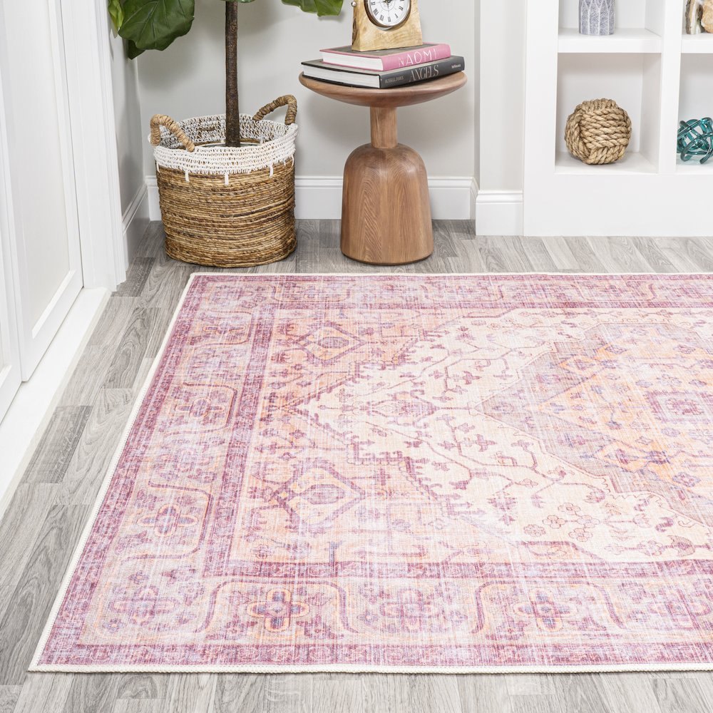 Alacati Ogee Medallion Washable Indoor/Outdoor Area Rug. Picture 3
