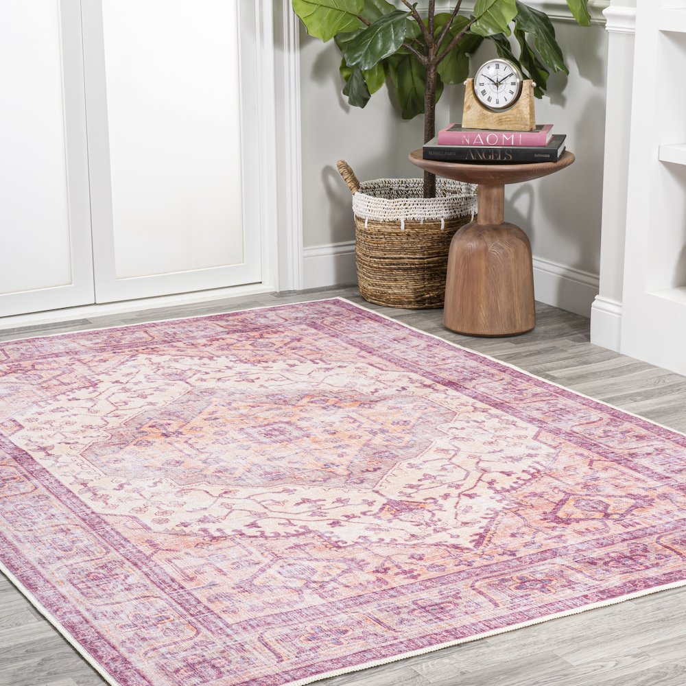 Alacati Ogee Medallion Washable Indoor/Outdoor Area Rug. Picture 5