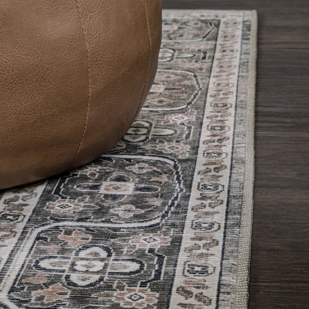 Alacati Ogee Medallion Machine-Washable Area Rug. Picture 5