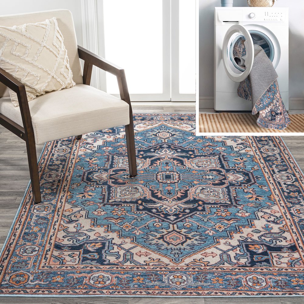 Cirali Ornate Large Medallion Washable Indoor/Outdoor Area Rug. Picture 10