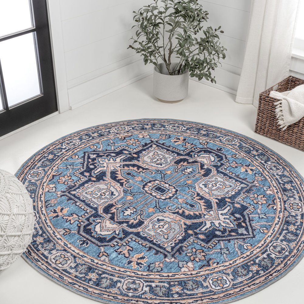 Cirali Ornate Large Medallion Machine-Washable Area Rug. Picture 1