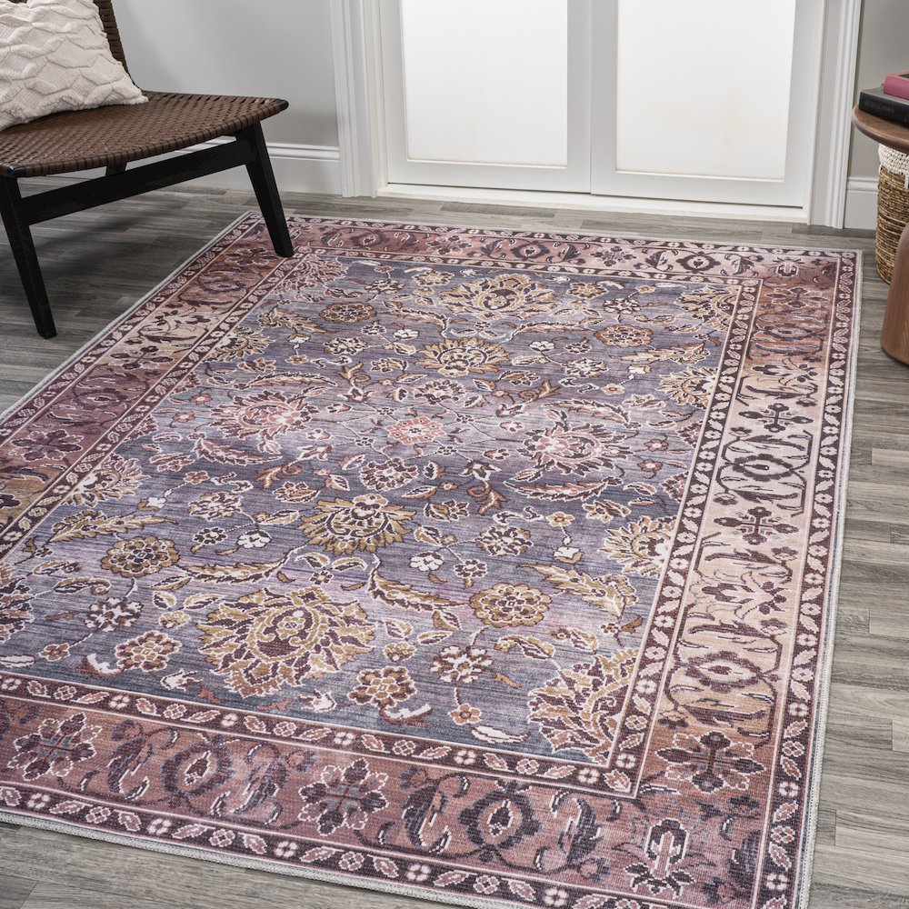 Victoria Ornate Persian All Over Washable Indoor/Outdoor Area Rug. Picture 2
