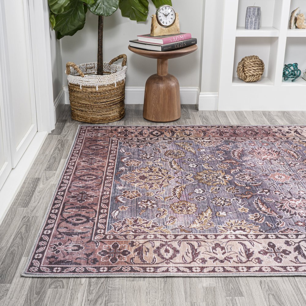 Victoria Ornate Persian All Over Washable Indoor/Outdoor Area Rug. Picture 3