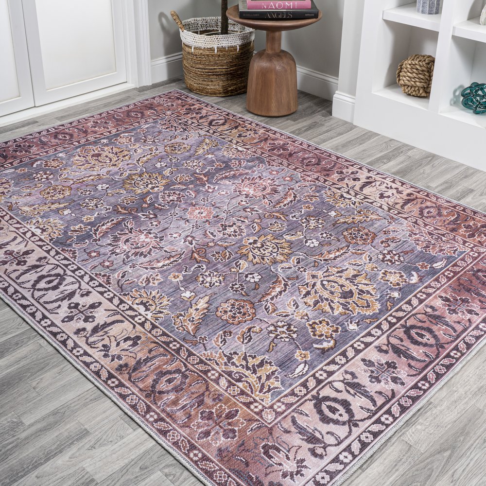 Victoria Ornate Persian All Over Washable Indoor/Outdoor Area Rug. Picture 4