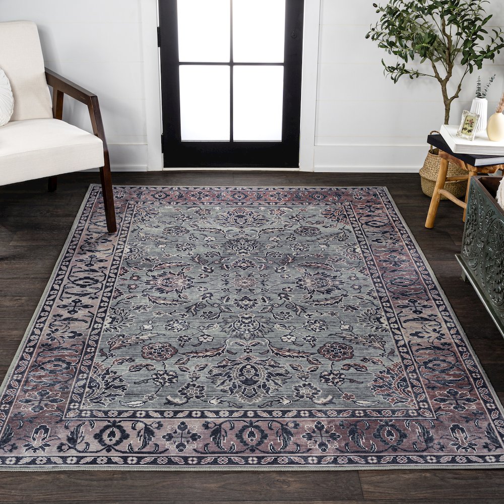Victoria Ornate Persian All-Over Machine-Washable Area Rug. Picture 2