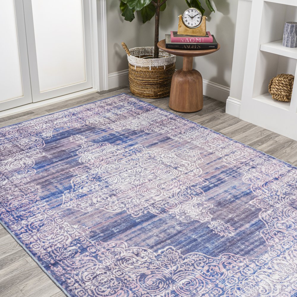 Regis Bohemian Medallion Washable Indoor/Outdoor Area Rug. Picture 4