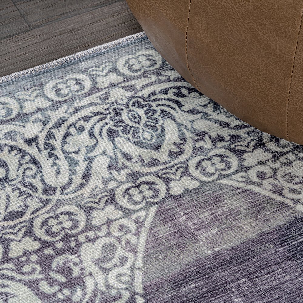 Regis Bohemian Medallion Machine-Washable Area Rug. Picture 4