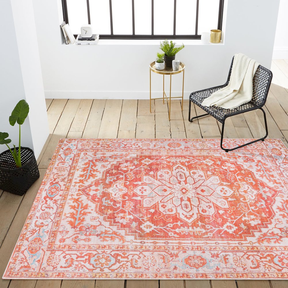 Asa Ornate Medallion Washable Indoor/Outdoor Area Rug. Picture 11